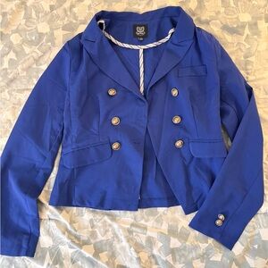 Royal Blue Double-Breasted Blazer